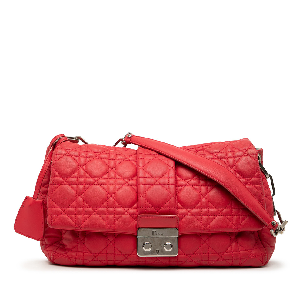 Pre-Loved Dior Lambskin Cannage New Lock Shoulder Bag